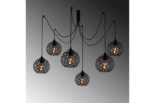 Hanglamp Fellini - Zwart - 6 x 40 W