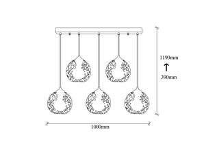 Hanglamp Fellini - Zwart - 5 x 40 W