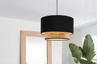 Rotan Hanglamp - Zwart - 15 W
