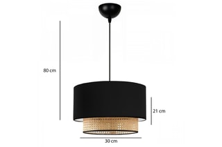 Rotan Hanglamp - Zwart - 15 W