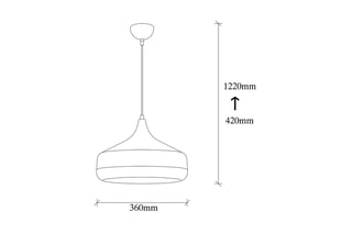 Hanglamp Yildo - Zwart en Goudkleurig - 40 W