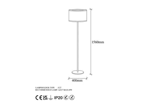 Staanlamp Way Goudkleurig en Ecru