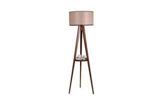 Houten Staanlamp Beige en Naturel