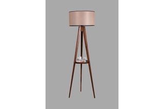 Houten Staanlamp Beige en Naturel