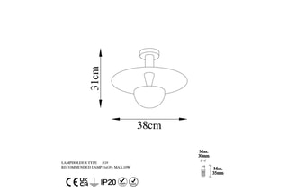 Plafondlamp Kurt - Goudkleurig
