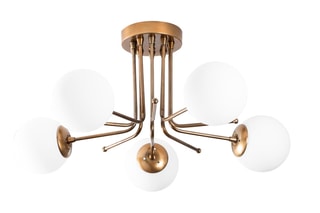 Hanglamp Daisy - Goudkleurig en Wit - 5 x 100 W