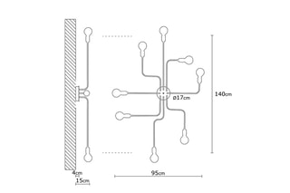 Plafondlamp Truva - Zwart - 8 x 40 W