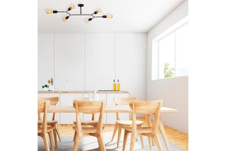 Plafondlamp Sparrow - Zwart en Goudkleurig - 6 x 60 W