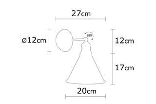 Wandlamp Berceste Zwart en Koperkleurig