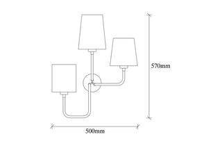 Wandlamp Çatal - Zwart