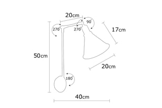 Wandlamp Berceste - N-683 Goudkleurig