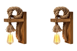 2 Houten Wandlampenp - Naturel