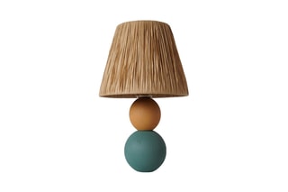 Houten Tafellamp YL489 Blauw en Beige