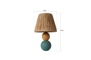 Houten Tafellamp YL489 Blauw en Beige