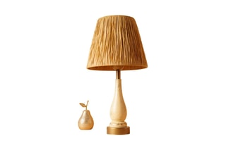 Houten Tafellamp Naturel en Crèmekleurig