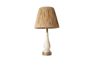 Houten Tafellamp Naturel en Crèmekleurig