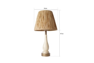 Houten Tafellamp Naturel en Crèmekleurig