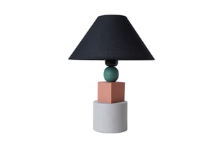 Houten Tafellamp YL586 - Lichtgrijs en Rood