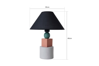 Houten Tafellamp YL586 - Lichtgrijs en Rood