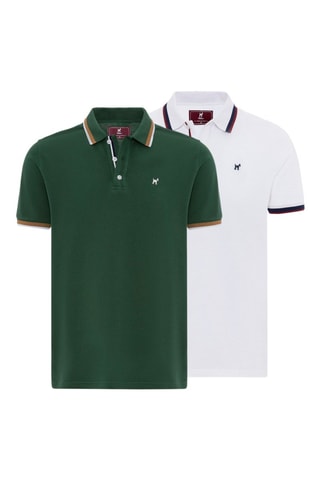 2 polos - Vert et blanc