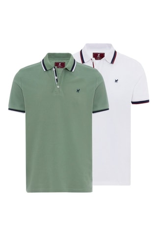 2 polos - Vert et blanc
