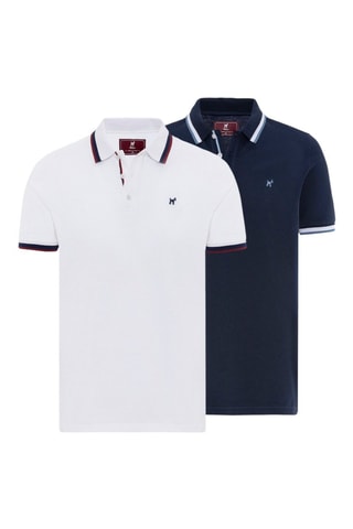 2 polos - Blanc et bleu marine