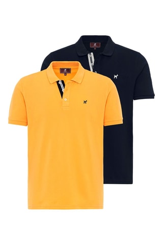2 polos - Bleu marine et orange
