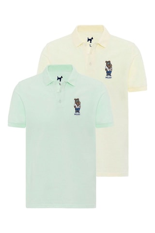 2 polos - Turquoise et jaune