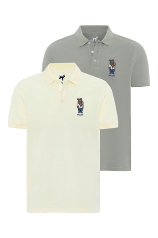 2 polos - Jaune et kaki
