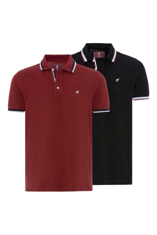 2 polos - Bordeaux et noir