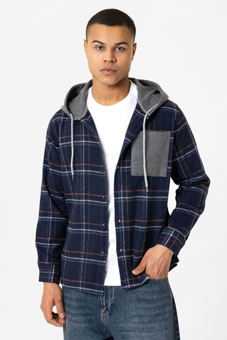 Sobrecamisa com capuz - Azul