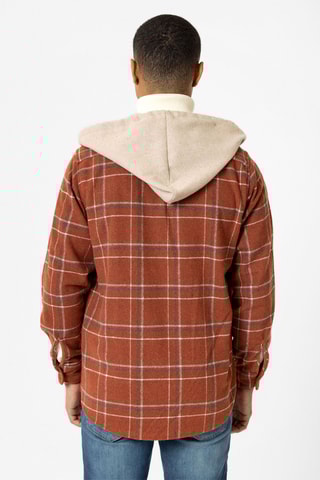 Sobrecamisa com capuz - Castanho