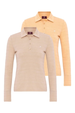 2 polos - Beige et rose chiné
