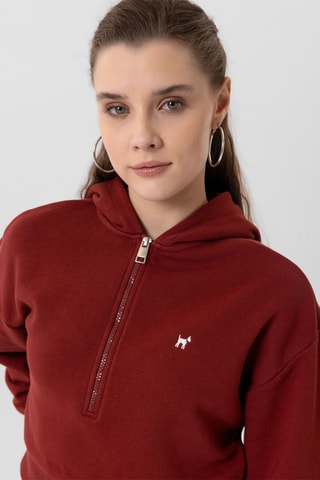 Sweat à capuche - Bordeaux