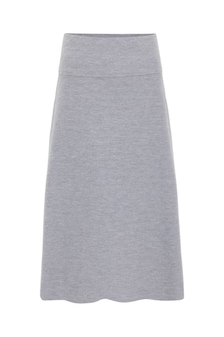 Jupe midi taille haute - Gris clair chiné