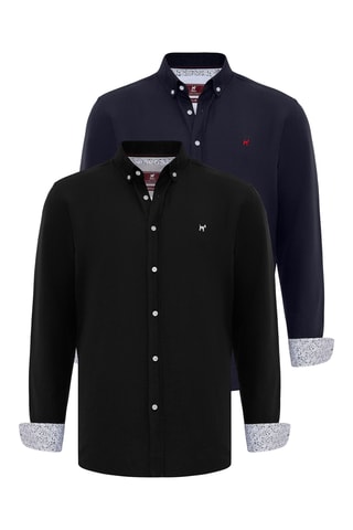 2 chemises - Noir et bleu marine
