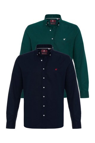 2 chemises - Vert et bleu marine