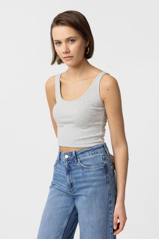3 crops top - Noir, rouge et gris chiné