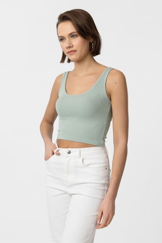 3 crops top - Ecru, bleu et vert