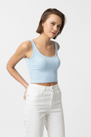 3 crops top - Ecru, bleu et vert