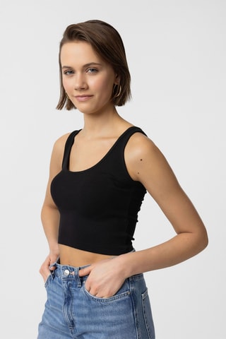 3 crops top - Bleu marine et noir