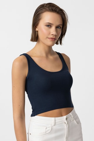 3 crops top - Bleu et blanc