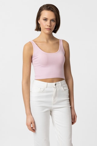 3 crops top - Rouge, bleu marine et rose
