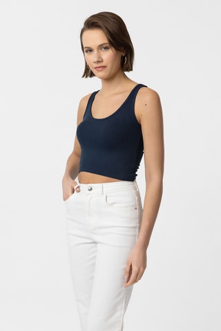 3 crops top - Rouge, bleu marine et rose