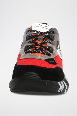 Kalfsleren Sneakers Club Voile Blanche - Rood