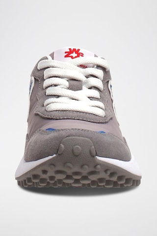 Nubuck Sneakers Wolf  Grijs en Felblauw