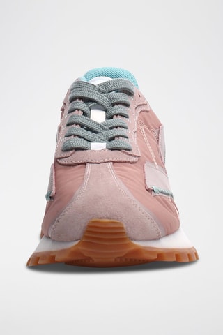 Kalfsleren Sneakers Qwark Spur Voile Blanche - Roze