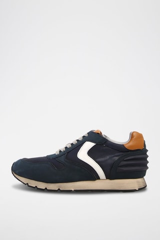 Leren Sneakers Liam - Marineblauw en Wit