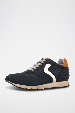 Leren Sneakers Liam - Marineblauw en Wit