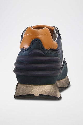 Leren Sneakers Liam - Marineblauw en Wit